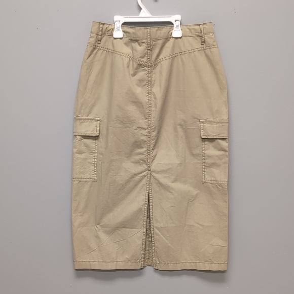 Calvin Klein 100% Cotton Tan Skirt With Back Slit. Size 6 NWT - Picture 6 of 7
